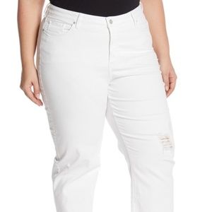 NYDJ JENNA DISTRESSED JEANS sz 28W NWT WHITE